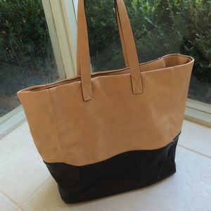 NWOT black and tan tote