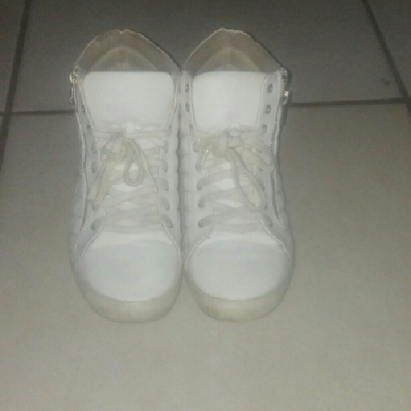 White sneakers.