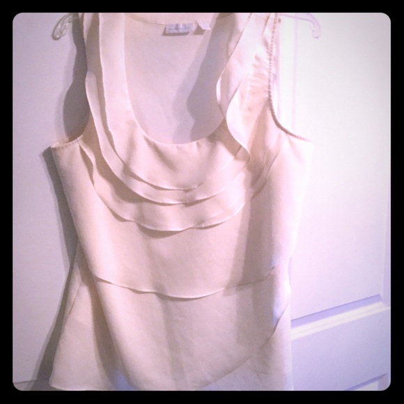 Off-white sheer sleeveless top