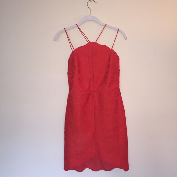 Dark coral lace dress