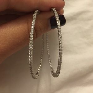 Cubic zirconia hoop earrings