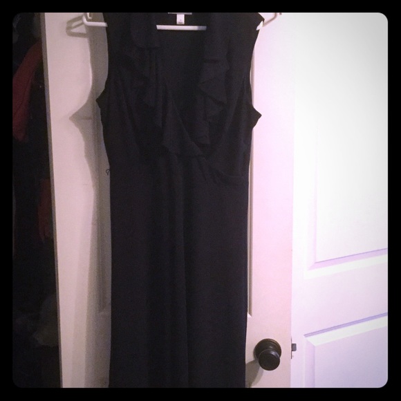 Very dark blue wrap style dress