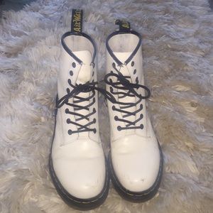 White Dr. Martens-Air Cusion Soles