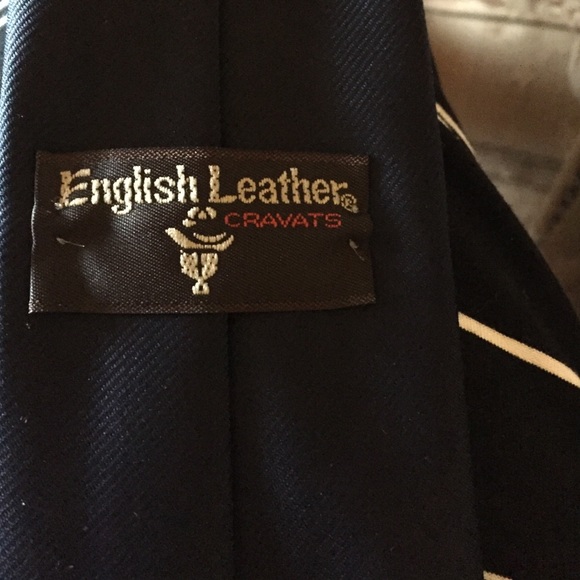 Navy vintage tie made by English Leather Cravats - Picture 2 of 2