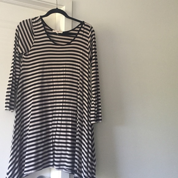 altar'd state black & white stripe dress