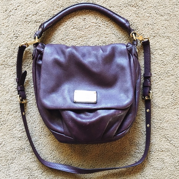 Marc Jacobs Q Lil Ukita Leather Shoulder Bag Plum