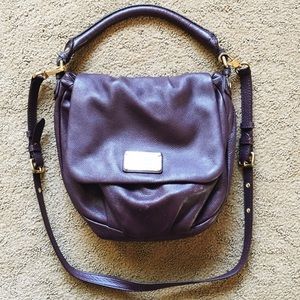 Marc Jacobs Q Lil Ukita Leather Shoulder Bag Plum