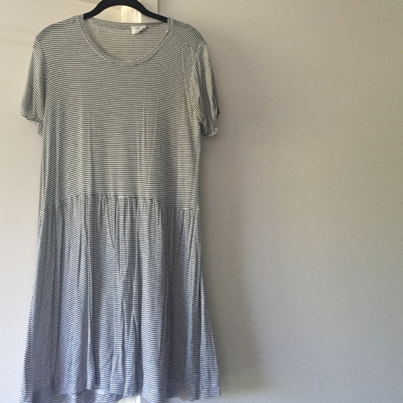 zara trf black & white stripe dress