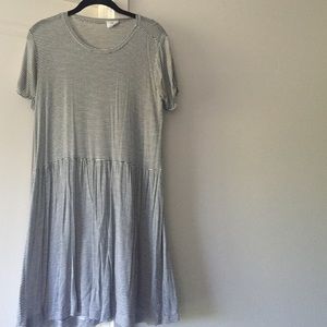 zara trf black & white stripe dress