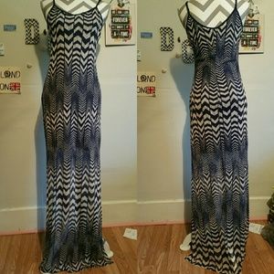 Blue lace chevron maxi dress!