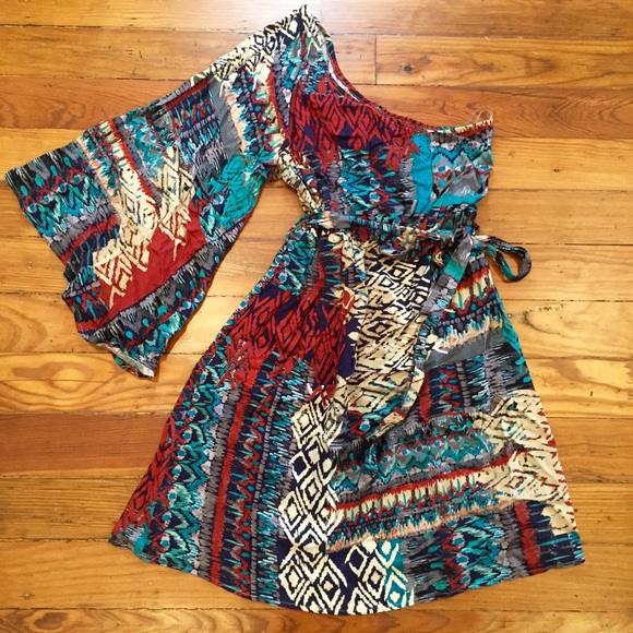 🔴SOLD🔴 multi-colored one shoulder dress