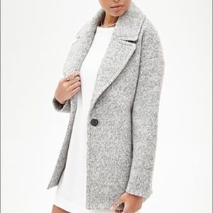 Forever 21 Wool Blend Boucle Coat Heather Gray