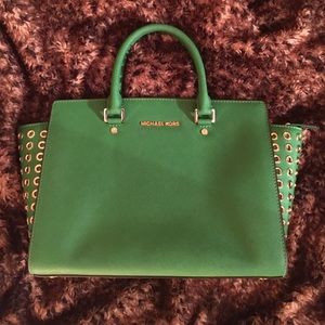 Micheal Kors Green Satchel