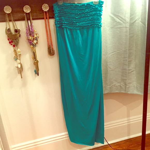 Teal maxi dress
