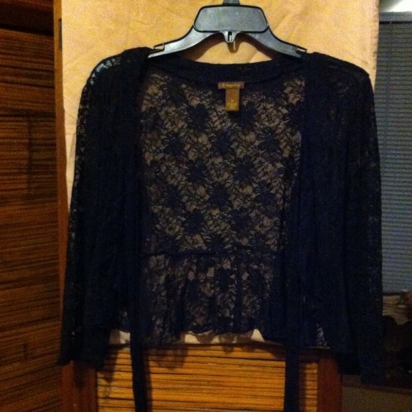 Black lace mini cardigan