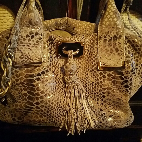 Elliott lucca snake skin purse
