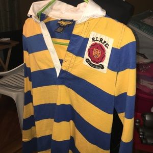 Blue and Yellow Rugby Ralph Lauren Button Up