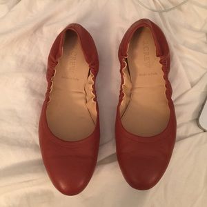 J crew Emma brown leather ballet flats