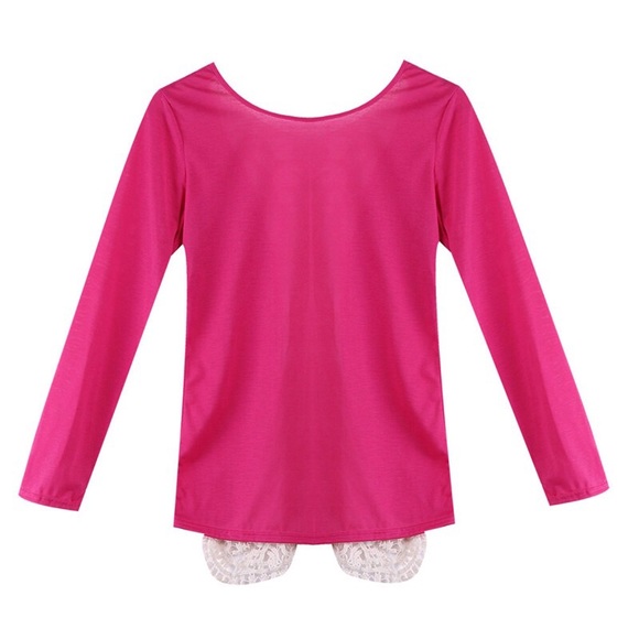 SALE❤️ Pink long sleeve top open back Lace gift - Picture 2 of 4