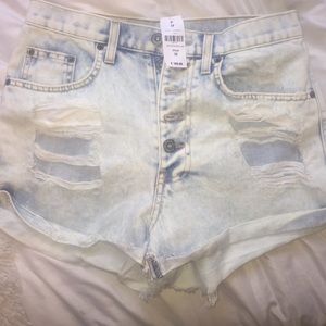 Brand new LF destroyed denim shorts. Size 26!