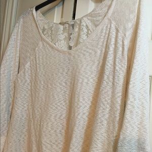 Long sleeve lace back top