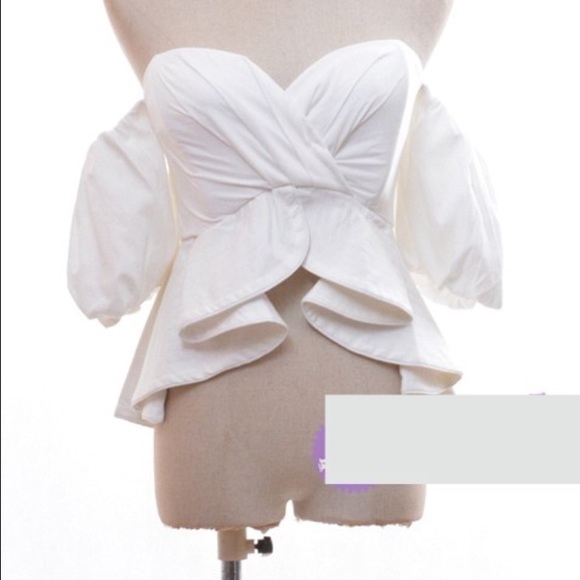 New white off shoulder top - Picture 2 of 4