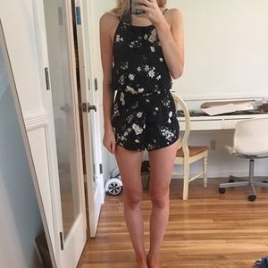Brandy Melville floral romper black