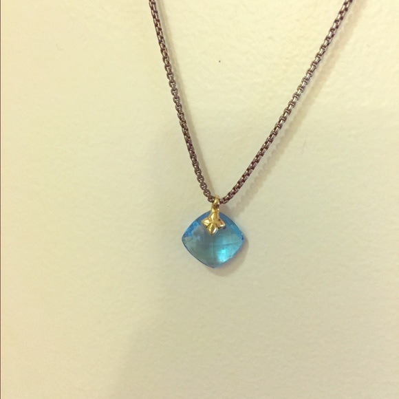 David Yurman Cushion on Point Topaz  Necklace