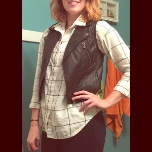 Faux leather vest