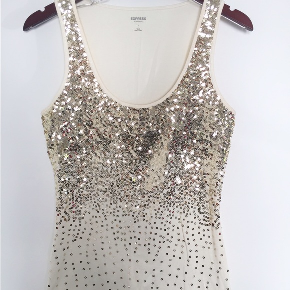 Express Tops - ✌🏻️Out Summer Sale Express Sequin Sexy Basic Tank
