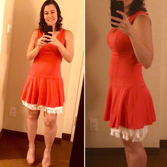 Pink Flounce Dress Ruffle Fit Flare Mini UMGEE - Picture 4 of 6