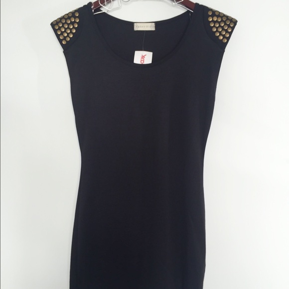 Amber Blue Black Studded Shirtdress Large