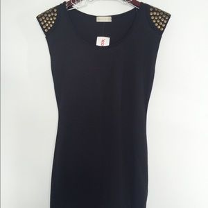 Amber Blue Black Studded Shirtdress Large