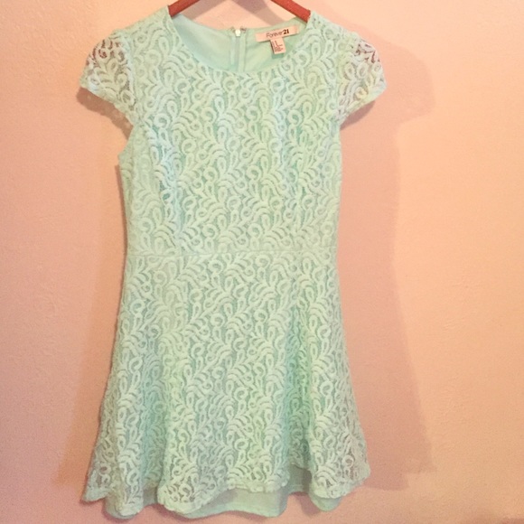 Forever 21 Aqua lace skater dress