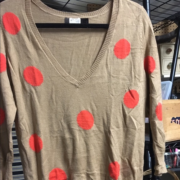 Tan/Orange Polk a Dot Sweater the Limited Size L