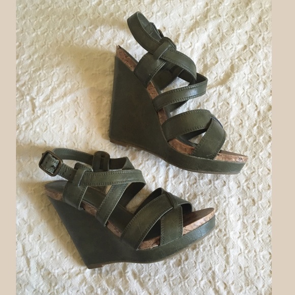 army green wedges