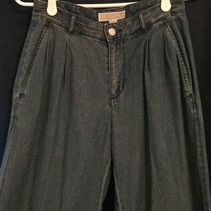 MICHAEL KORS CHAMBRAY FLATED PLEATED HIGH WAISTED