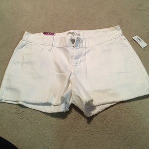 White denim shorts