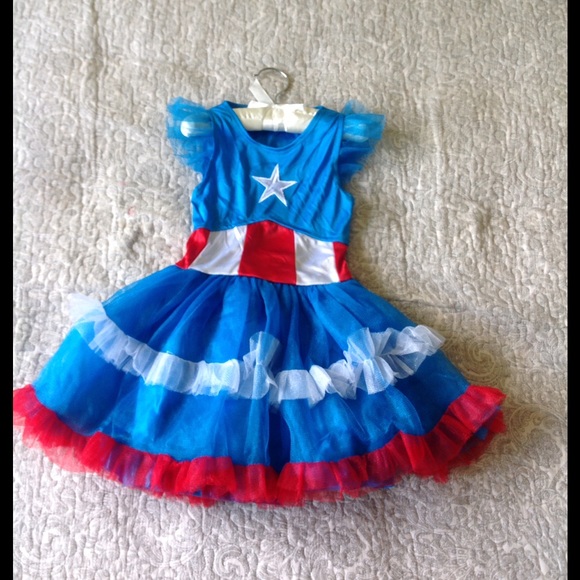 Captain America girl's costume dress