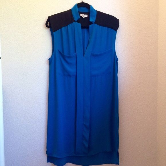 Silence + Noise retro blue and black dress - Picture 2 of 4