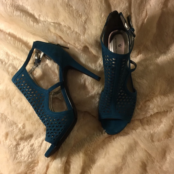 Teal suede heels