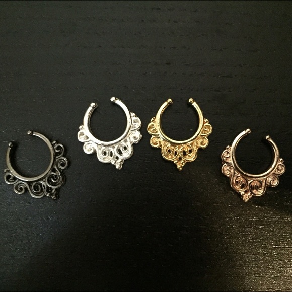 Fake Septum Rings (Set of 4)