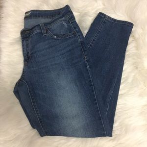 Slightly distressed boyfriend jeans