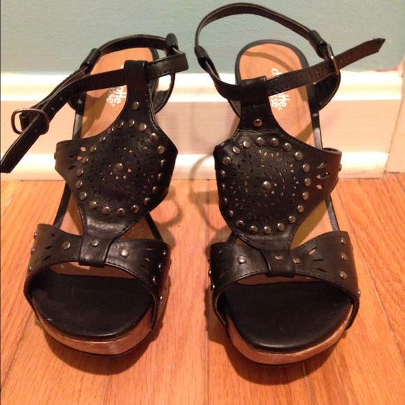 Charlotte Russe Black Aztec Wedges