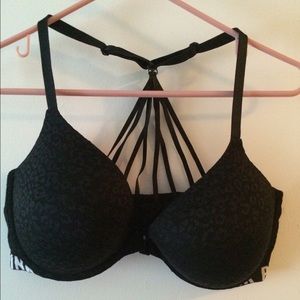 Pink Strappy Back Leopard Lace bra- new