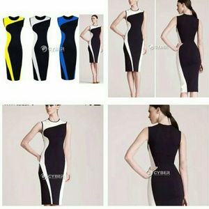 Sexy dual color striped A-Line dress + G-String