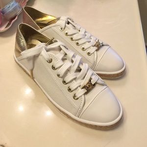 Brand new white and gold Michael Kors sneakers