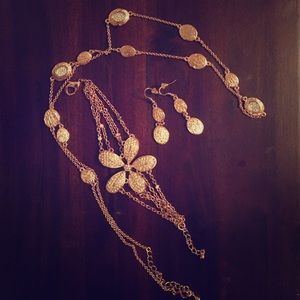 3 piece rose gold jewelry set