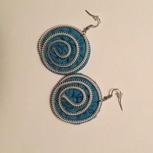 Fuego blue spiral earrings