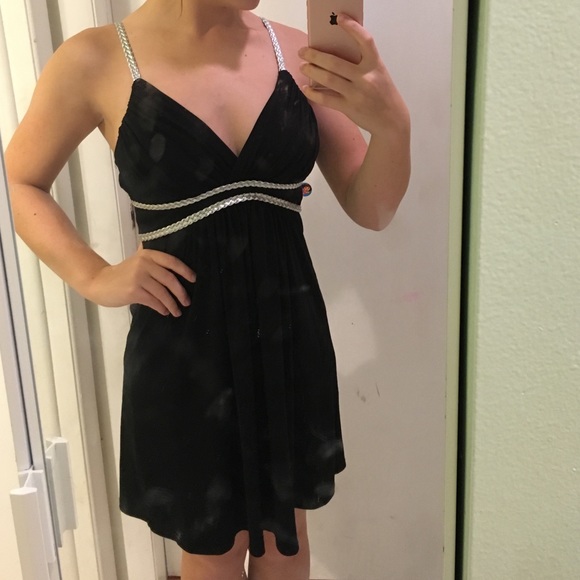 Black Dress W/ Silver Roped Detail